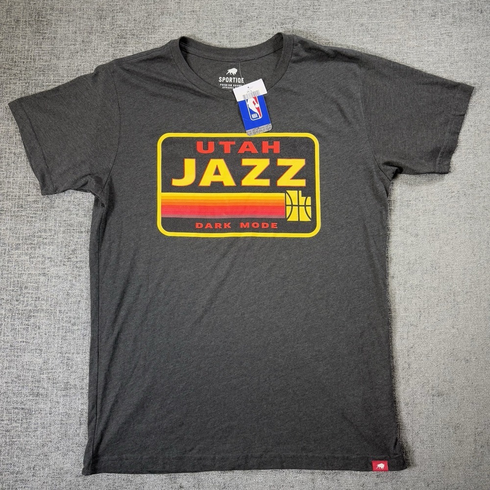 Men's Utah Jazz Sportique Black 2021 Playoffs Dark Mode Tri Blend T Shirt XL‎